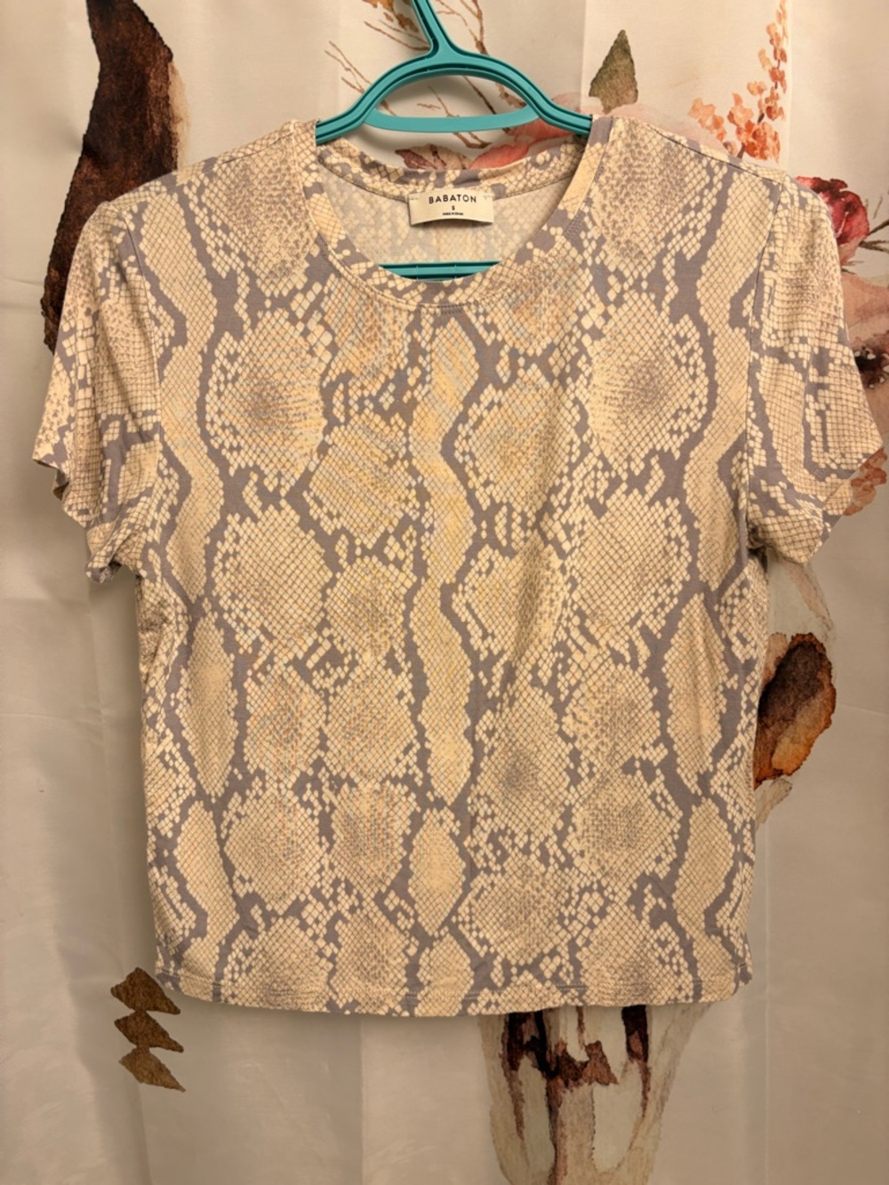 Small Babaton Neutral Snake Print Tee